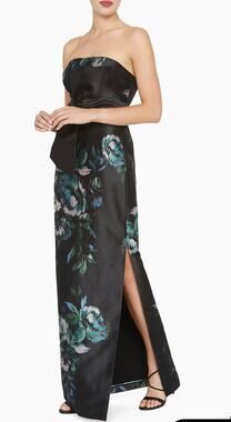 Kay Unger Constance Floral Mikado Column Gown Dress size 6 (NEW)